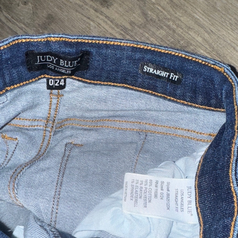 Judy Blue Deep Indigo Straight Leg Jeans - Picture 7 of 8